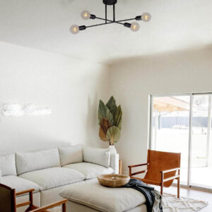 Lampa sufitowa w surowym stylu, do salonu K-4382 z serii SITYA BLACK