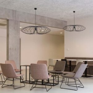 Lampa wisząca z szerokim, drucianym kloszem K-3408 CZARNY z serii TIZI