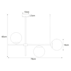 Niesymetryczna lampa sufitowa z kulistymi kloszami K-4735 serii VUELTA